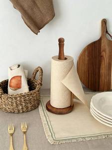lot 1378 image: Wood Paper Towel Holder, Vintage Wooden Countertop Paper Towel Holders for Kitchen Roll Holder, Paper Towel Holder for Kitchen Roll Organize, Free-Standing Kitchen Roll Holder with Wood Base