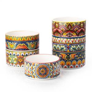 lot 1410 image: Henten Home Ceramic Ramekins Oven Safe, Colorful Souffle Ramekins Set of 6