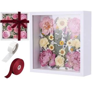 lot 1414 image: BrightRow 12x12 Wedding Shadow Box Frame, Flower Display Case, White