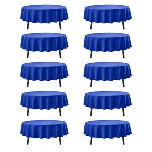 lot 1415 image: Dailyset 10-Pack Royal Blue Round Tablecloths, 70 in, for 3-4Ft Round Table