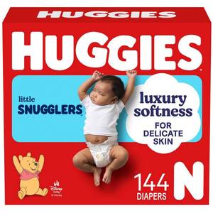 lot 1416 image: Huggies Little Snugglers Gentle Protection Diapers - Newborn - 144ct