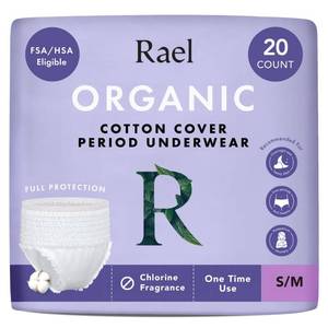 lot 1429 image: Rael Disposable Period Underwear, Organic Cotton Cover (Size S-M, 20 Ct)