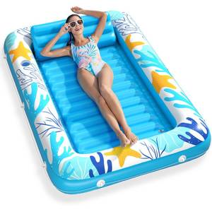 lot 1431 image: Inflatable Tanning Pool Lounger Float - Jasonwell 4 in 1 Sun Tan Tub Sunbathing Pool Lounge Raft Floatie Toys Water Filled Tanning Bed Mat Pad for Adult Blow Up Kiddie Pools Kids Ball Pit (OA,L)