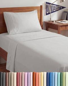 lot 1434 image: Twin XL 3 Piece Sheet Set - College Dorm Room Essentials - French Grey