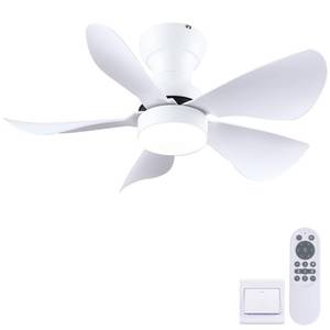 lot 1437 image: Kviflon 30 In Small Ceiling Fan with Light Remote Control Reversible, White