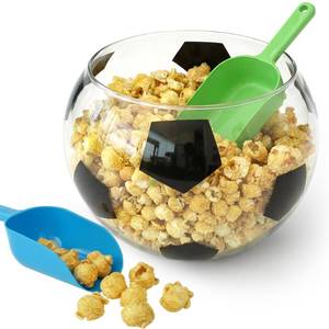 lot 1439 image: Ferrochef Soccer Glass Bowl with 2 Scoops, 7.9 Inch Soccer Serving Tray