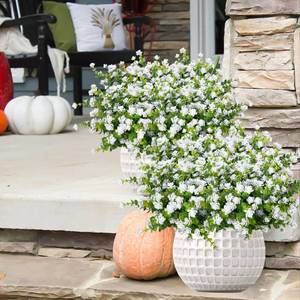 lot 1444 image: White Artificial Flowers Outdoor UV Resistant for Planters, 20 Bundles