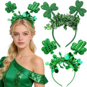 lot 2000 image: MJJNTTN 2PCS St Patricks Day Headband 2 Styles Irish Green Shamrock Hair Bands Green Clover St. Patricks Day Hair Accessories for Women Girls for Festival Party Decorations