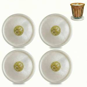 lot 2001 image: DECHUNDA Drink Coasters Set of 4 Round Crystal Resin Coasters with Happy Tree for Home Decor(W1)