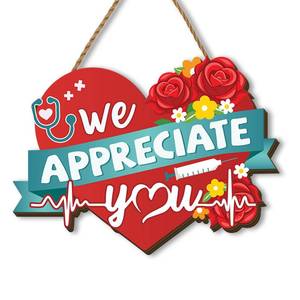 lot 2044 image: Doctors Day Wooden Wreaths for Front Door Happy Doctors Day Welcome Sign We Appreciate You Decor Doctor Appreciation Decorations for Home Party