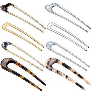 lot 2084 image: Chuangdi 8 Pieces U Shaped Hair Pins French Vintage Fork,Cute Patterns