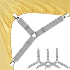 lot 2096 image: Foloda Bed Sheet Holders, 4 pcs Adjustable Fitted Sheet Straps for Bed Corner, bedsheet Holder Clips Fasteners Suspenders Locker Gripper Scrunchie, Keep Sheet in Place