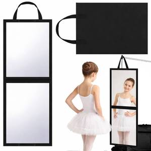 lot 2109 image: GlikCeil Foldable Portable Full Length Mirror for Dancer, Camping, Travel Black 25.6 x 12 Portable Hanging Folding Mirror with Handle for Dance Competition Travel Full Body Backstage Mirrors