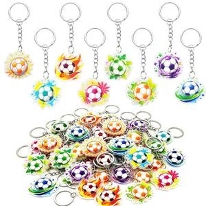 lot 2120 image: A 24 PCS Acrylic Soccer Keychains Soccer Party Favors for School Rewards