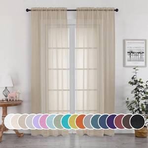 lot 2127 image: OWENIE Taupe Sheer Curtains 84 inches Long for Bedroom Living Room 2 Panels Set, Rod Pocket Solid Taupe Curtain, Soft Touch Elegant Voile Curtains & Drapes for Nursery, 42x84, 2 Pcs