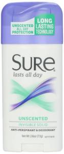 lot 2132 image: Sure Deodorant Invisible Solid, Unscented - 2.6 oz