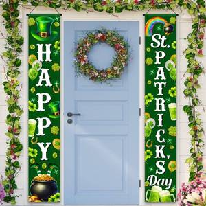 lot 2491 image: St Patricks Day Banner St. Patricks Day Backdrop Sign St Pattys Day Shamrock Decor St Patricks Day Decorations for Home Party