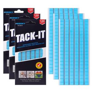 lot 2492 image: Feosky Adhesive Poster Sticky Tack Putty, Reusable and Removable Adhesive Putty, Mounting Putty for displaying Wall Paintings, Picture, Decoration, Crafts (Blue, Pack of 3)