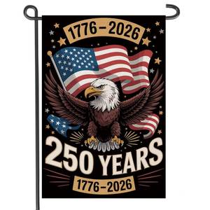 lot 2494 image: 1776-2026 Anniversary Garden Flags 12x18 inch Double Sided, 250 Years 4th of July Eagle Decorations, Small God Bless America United States Merchandise for Patriotic Summer Yard Outside Outdoor
