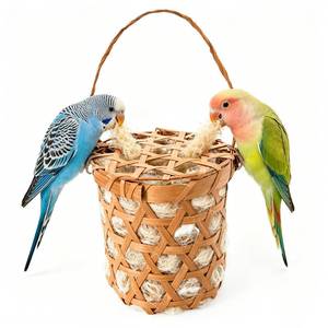 lot 2498 image: FAILUN Birds Nests Material Holder,Hummingbird Nesters,Natural Material ��for Wild Birds,Refillable Bamboo Outdoor Birds Nesting Station,Can Be Filled with Pet Fur or Cotton