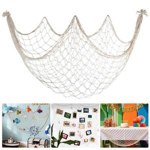 lot 4224 image: 80x40 Inch Fishing Net Decor, 3mm Natural Cotton Decorative Fish Nets Party