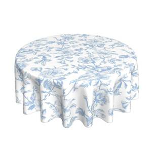 lot 4227 image: AGAYNA Light Blue Floral Tablecloth Round 70 Inch Chinoiserie Vintage Flower Table Cloth,Stain Resistance Polyester Spring Summer Seasonal Small Table Covers for Kitchen Dining Party Picnic