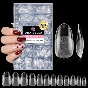 lot 4232 image: UNA GELLA Oval Fake Nails 504PCS Gel Nail Tips Pre-shape