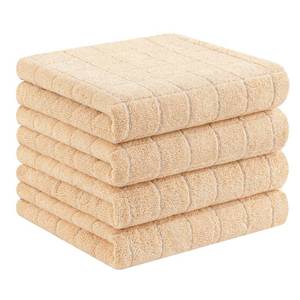 lot 5936 image: Homaxy 100% Cotton Terry Kitchen Towels, 4 Pack, Apricot
