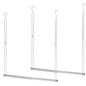 lot 5942 image: STORAGE MANIAC Hanging Closet Rod, Adjustable Width and Height Closet Hanging Organizer, Space-Saving Clothes Hanging Bar, Closet Extender Hanging Rod Double Closet Hanging Rod, 2 Pack Chrome