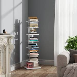 lot 5943 image: TUTOTAK Book Shelf, Narrow Spine Bookshelf, 8-Tier Bookcase for Small Space