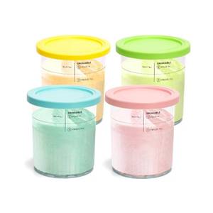 lot 5957 image: 4 Pack Creami Deluxe Pints & Lids for Ninja Creami NC501 NC500 Series