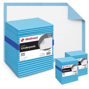 lot 5980 image: Dealmed Economy Absorbency Disposable Underpads, 17 x 24, 100 Pads (1 Pk)