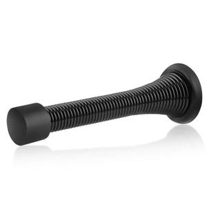 lot 6301 image: HOMOTEK 12 Pack Black Spring Door Stops,3-18 Heavy Duty - Flexible Door Stopper with Low Mounted Black Rubber Bumper Tips