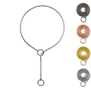 lot 6329 image: Ximipet Heavy Duty Dog Choke Collar Slip Dog P Chain Snake Collar Plating Anti-Rust Dog Training Collars for Small Large Dogs BlackGoldSilverRose Gold 15.5in-29.5in (23.5in, Silver)