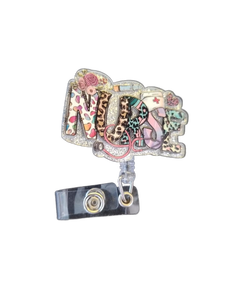 lot 6330 image: Medical Themed Retractable Badge Reel with Glitter Finish