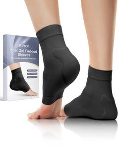 lot 6352 image: PGRODE Achilles Tendon Sleeve with Silicone Heel Protector Cushion Pad, Achilles Tendonitis Support Compression Socks for Women Plantar Fasciitis, Bursitis, Heel Pain Relife, 1 Pair (Black)