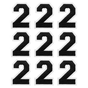 lot 6384 image: MECCANIXITY Iron on Number Patches 2 Number 2 Iron on Embroidered Patch Sew on Letter Stickers Applique for Repairing Clothing Jeans Shoes Hats DIY(Black, Pack of 9)