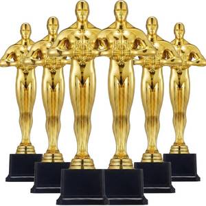 lot 6385 image: Jorpneost 3 Pack Gold Award Statue Trophy,10 Inch Plastic Award Statues,Golden Award for Party Favors,Event Awards,Movie Night,Home & Office Display