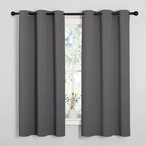lot 6387 image: NICETOWN Grey Blackout Curtains for Bedroom 42 Wide x 63 Long 2 Panels