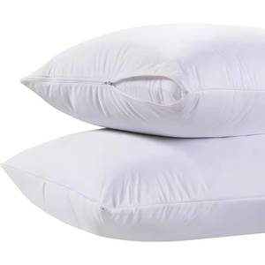 lot 6397 image: White Classic Luxury Hotel Collection Zippered Style Pillow Cover, 200 Thread Count, Soft Quiet Zippered Pillow Protectors, Standard Size, Set of 2 Pillow Shams