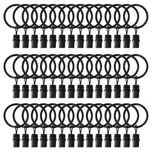 lot 6408 image: 42 Pack Curtain Rings with Clips 1.26 Interior Diameter,Metal Drapery Ring with Clips Compatible with up to 1 inch Drapery Rod,Strong Vintage Decorative Rustproof Drapery Ring with Hooks(Black)