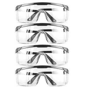 lot 6409 image: HPYNPES Safety GlassesClear Anti-Fog Goggles Over-Spec Glasses Protective Eye Wear Industrial Approved Wide-Vision��4 PACK��