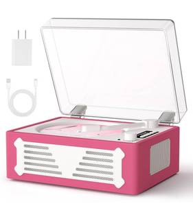 lot 7439 image: MANGOSTAN Portable CD Player with Bluetooth, HiFi Stereo Speakers, LCD Screen Display, Timer Function, USB Type-C Power �� Desktop CD Boombox for Home (Pink)