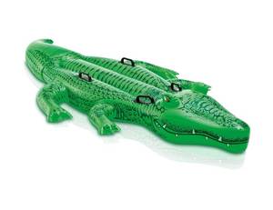 lot 7454 image: INTEX Giant Gator Inflatable Pool Float Animal Pool Toy for Kids �� 2 Heavy-Duty Handles �� 176lb Weight Capacity �� 80 x 45 �� for Ages 3