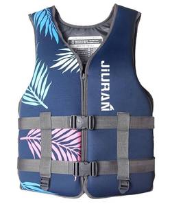 lot 7456 image: huraty Swim Vest, Women Men Swim Jacket with Adjustable Leg Straps, Outdoor Water Sports Vest Swimming Training Jacket, Blue, L