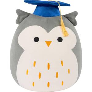 lot 7467 image: Squishmallows Original 12in Hoot the Grey Owl in Graduation Cap �� Official Jazwares Plush (Medium-Sized)
