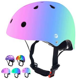 lot 8014 image: JEEFREE Adjustable Color Gradient Toddler Kids Bike Helmet for Girls Boys