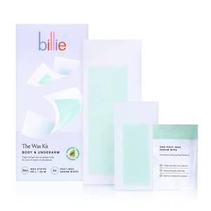 lot 8019 image: Billie Waxing Kit for Women, Body & Underarm - 36 Strips & 6 Serum Wipes