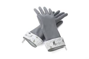 lot 8025 image: Full Circle High & Dry Natural Latex Cleaning Gloves Large, Durable, Gray