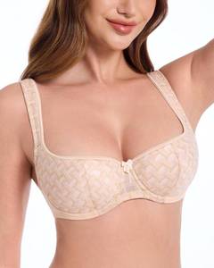 lot 8038 image: HACI Womens Balconette Bra Demi Half Cup Scoop Push Up(Dark Beige,36D)
